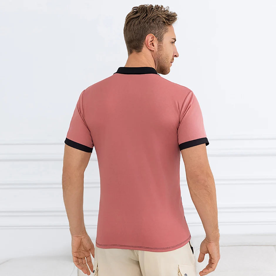 Summer Men's Striped Wild Polo Shirt Casual Fashion