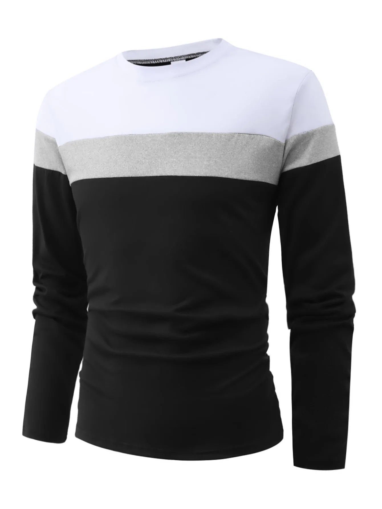 New Men's Casual Round Neck Long Sleeved T-shirt casual tops