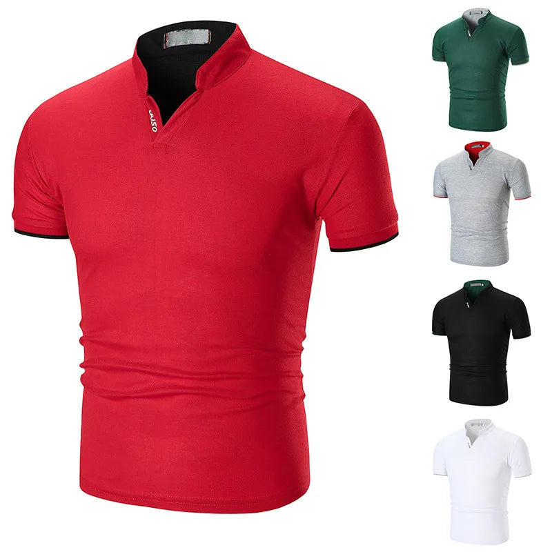 Men's Summer Casual Tee Top Shirt Short T-shirts Men Slim Solid T Shirt Men