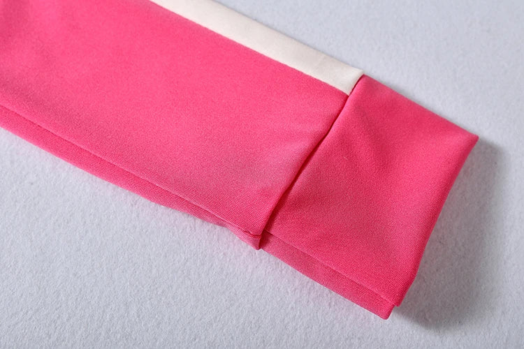 2024 European and American Women's Fashion Letter Embroidered Zipper Sports Two-piece Set