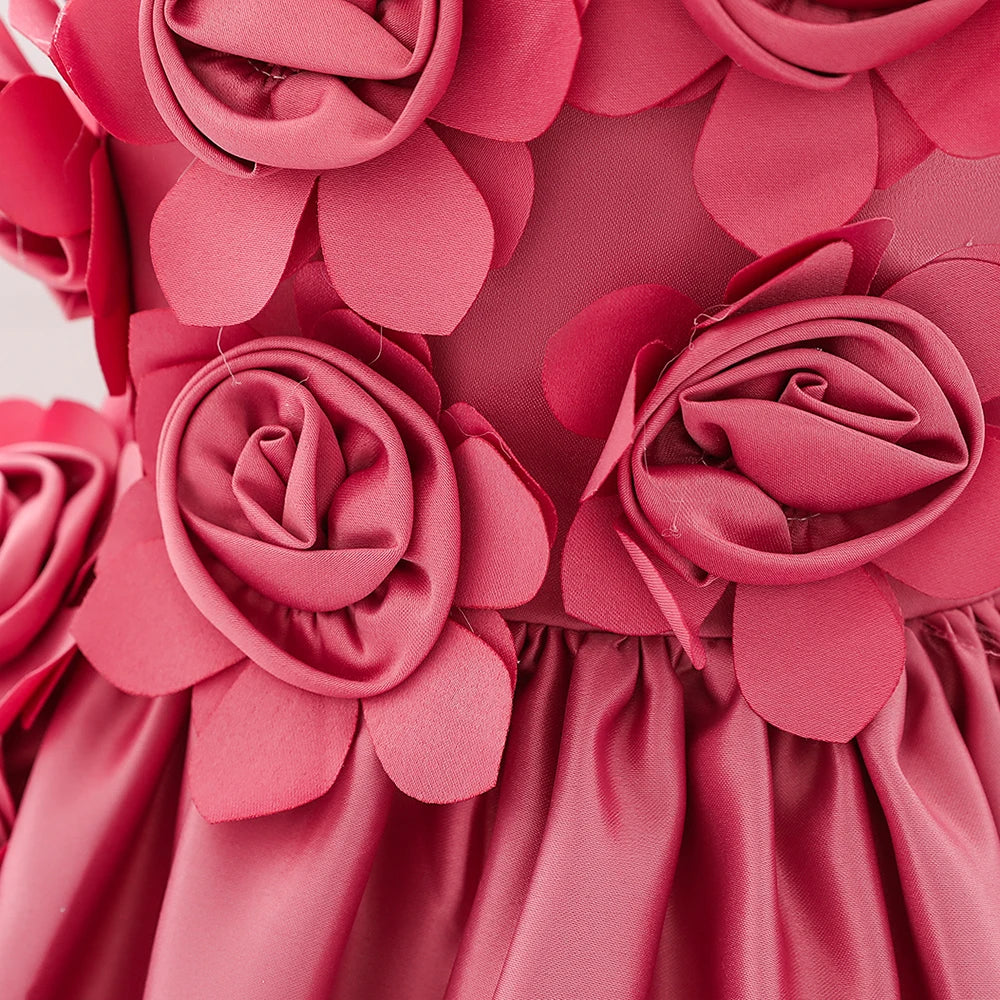 Baby Girls Dress Kids Flowers Formal Evening Prom Gown Clothes Child Elegant WhiteToddler Christening Princess Costume Vestidos