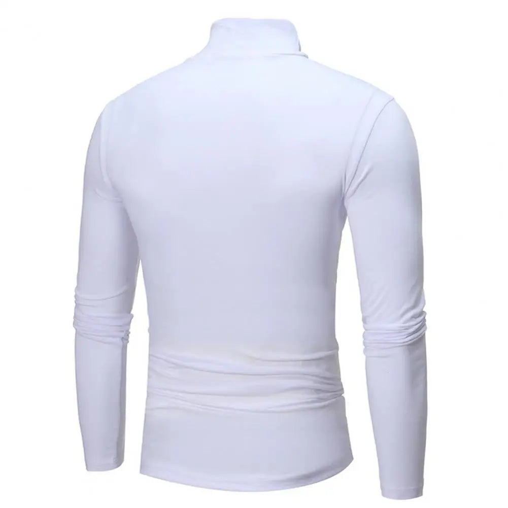 Men's Solid Color Turtleneck T Shirts Male