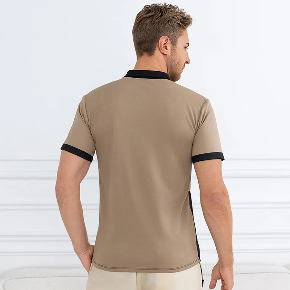 Summer Men's Striped Wild Polo Shirt Casual Fashion