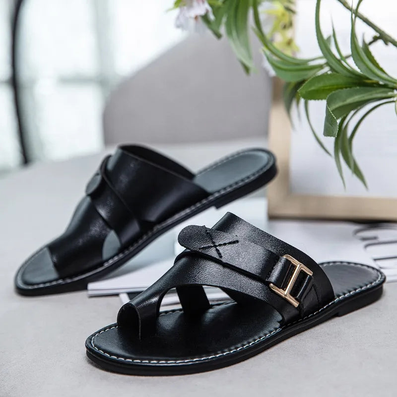 Women Summer Sandals Comfy Ligh Flat Heel Clip-toe Slides
