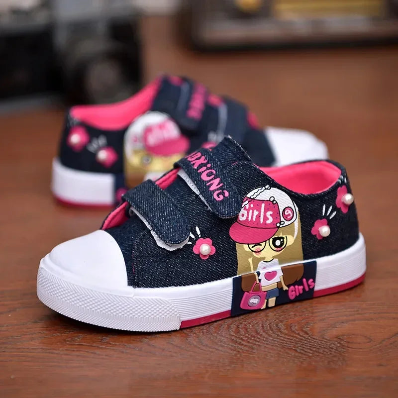 Children's Canvas Shoes Soft Bottom Fashion Kids Casual Sports Running Shoe Non-slip Breathable Toddler Flat Sneakers