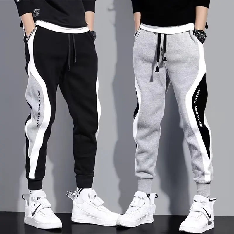 Men Black Pants Hip Hop Drawstring Jogger Fashion