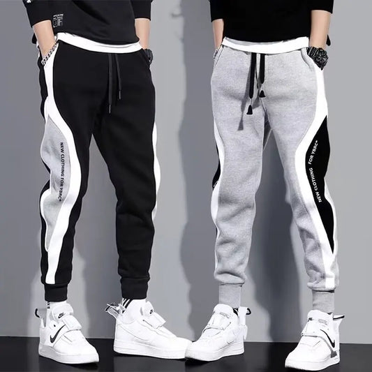 Men Black Pants Hip Hop Drawstring Jogger Fashion