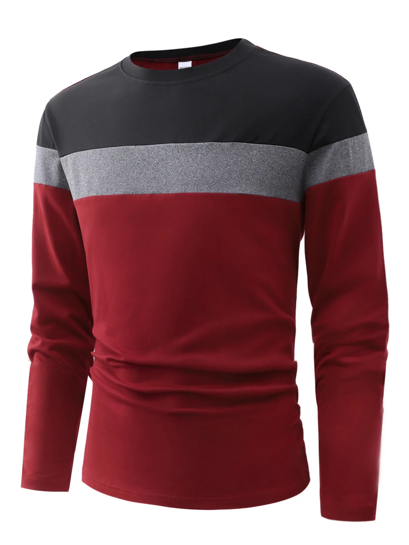 New Men's Casual Round Neck Long Sleeved T-shirt casual tops