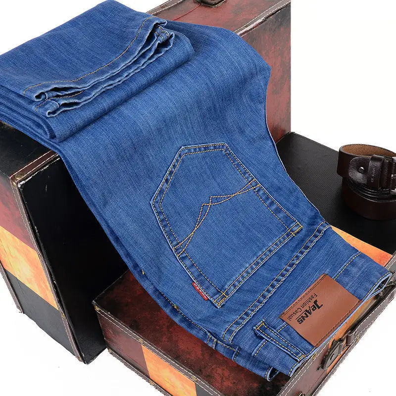 New Men Stretch Jeans Male Classic Elasticity Business jeans Denim pants