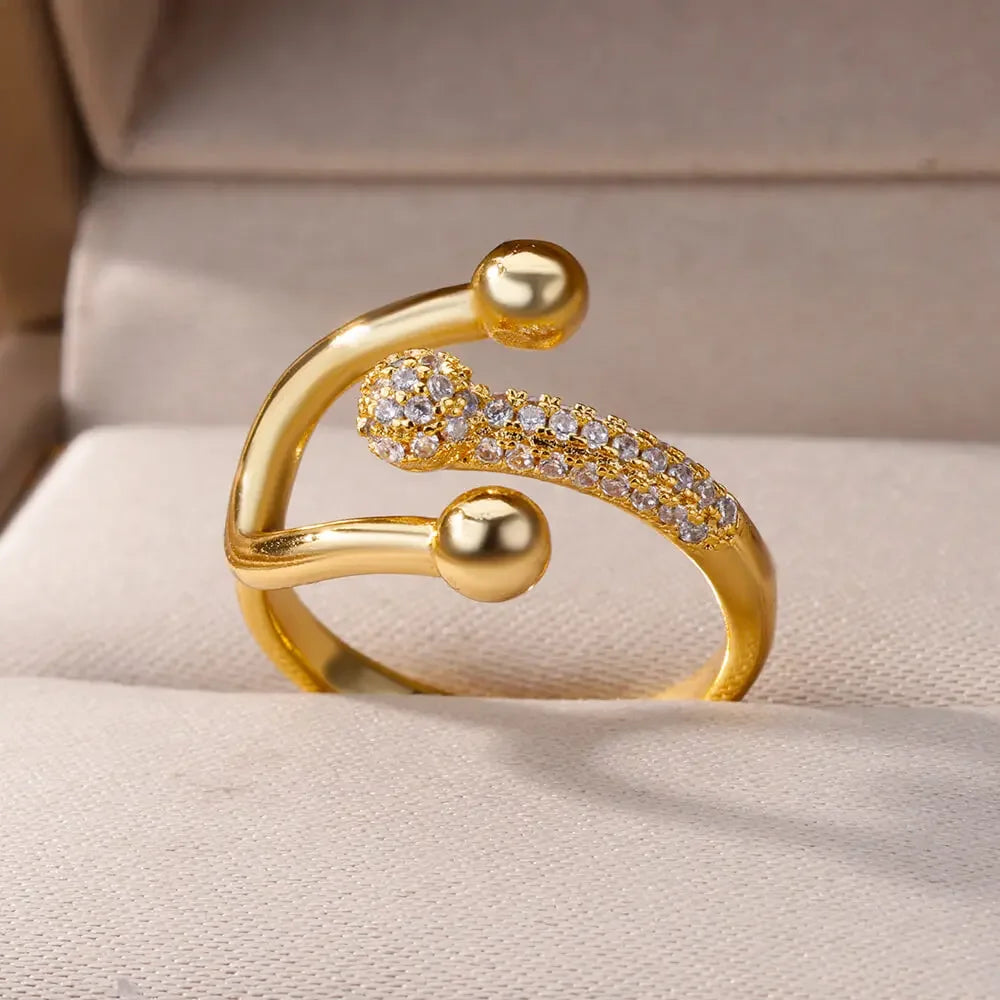 Shape Rings For Women Gold Plated Stainless Steel