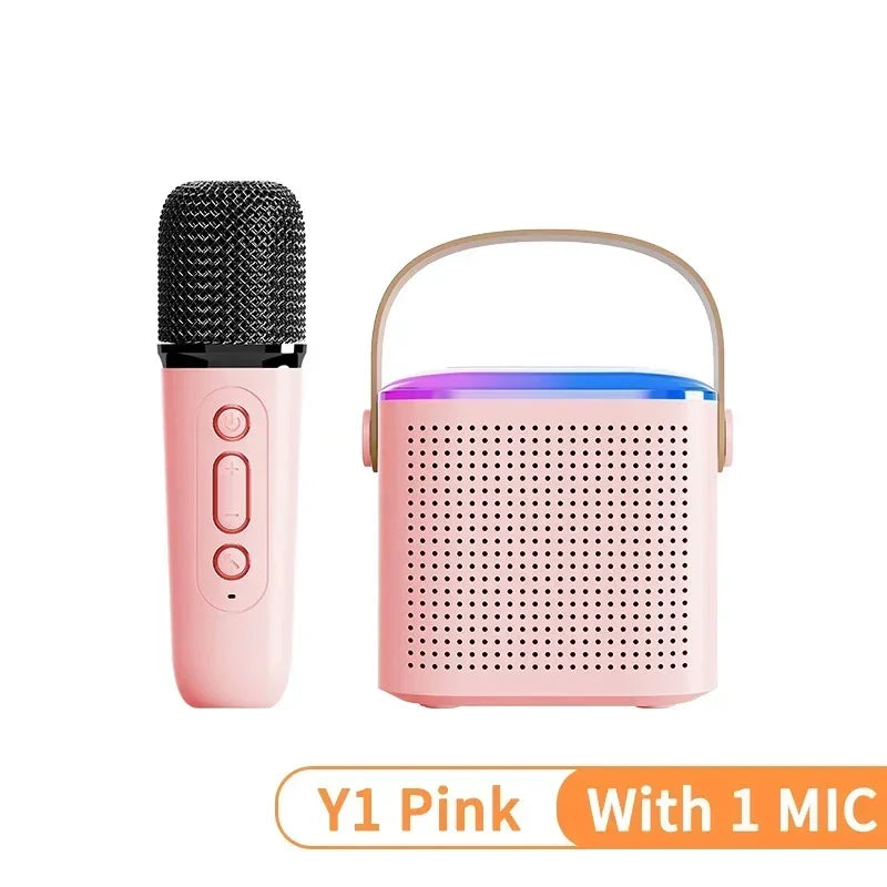 Y1 High Power Karaoke Bluetooth Speaker Portable 360 Stereo Surround Waterproof Wireless Subwoofer with Dual Microphone Boombox