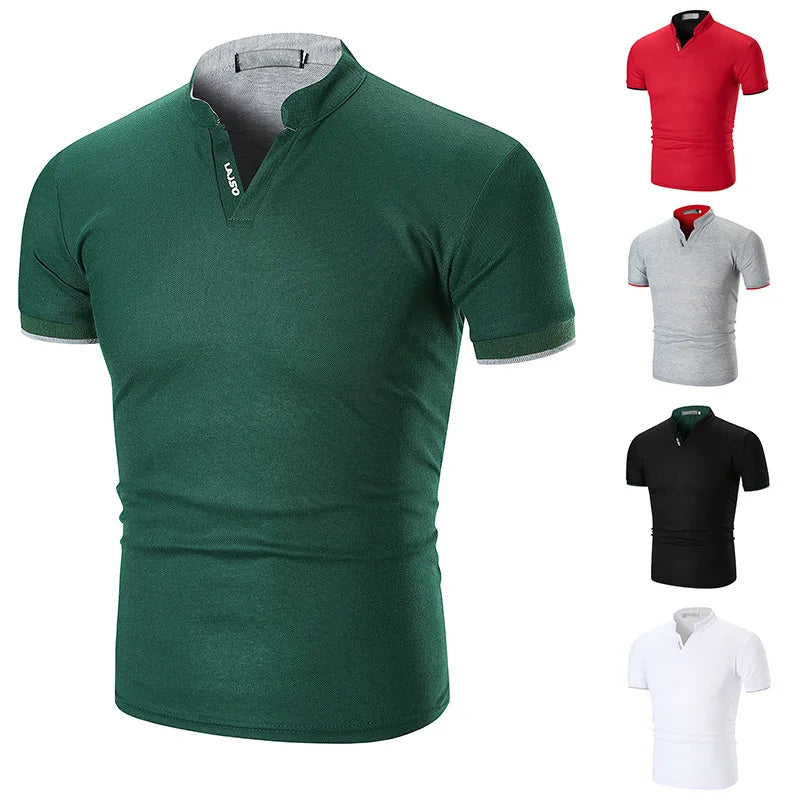 Men's Summer Casual Tee Top Shirt Short T-shirts Men Slim Solid T Shirt Men