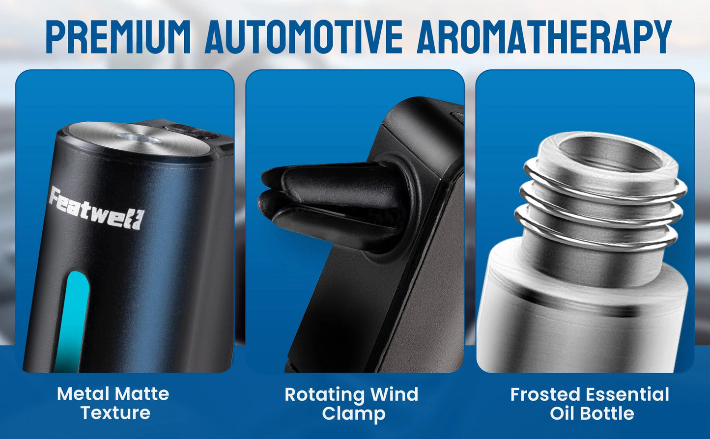 Smart Car Air Freshener Diffuser, 3pcs Essential Oil.