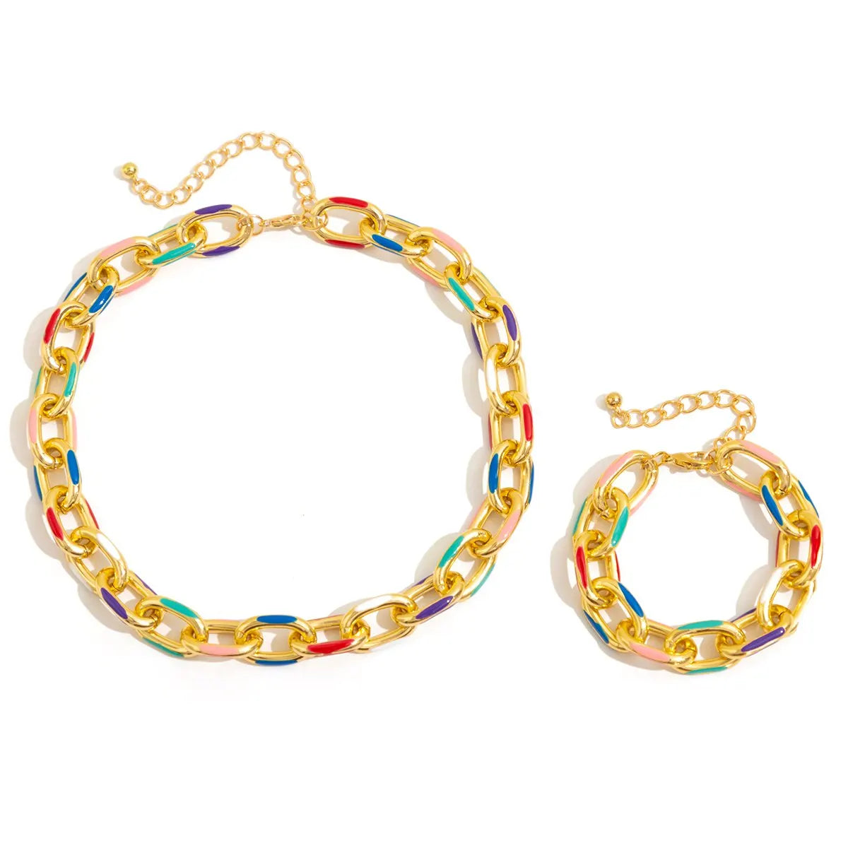 2Pcs/Set Colorful Bohemian Fashion Choker Necklace Bracelet