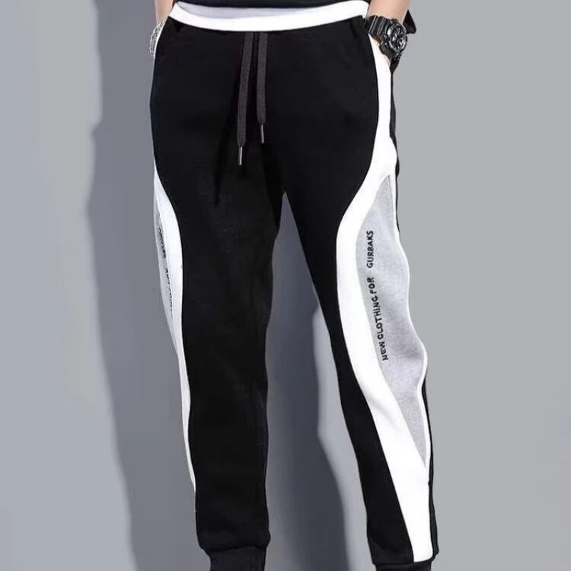 Men Black Pants Hip Hop Drawstring Jogger Fashion
