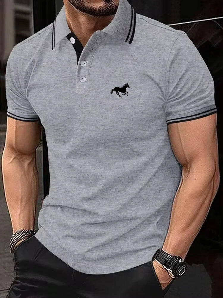 New Men's T-shirt Classic Short sleeved Polo Shirt Summer Top Casual.