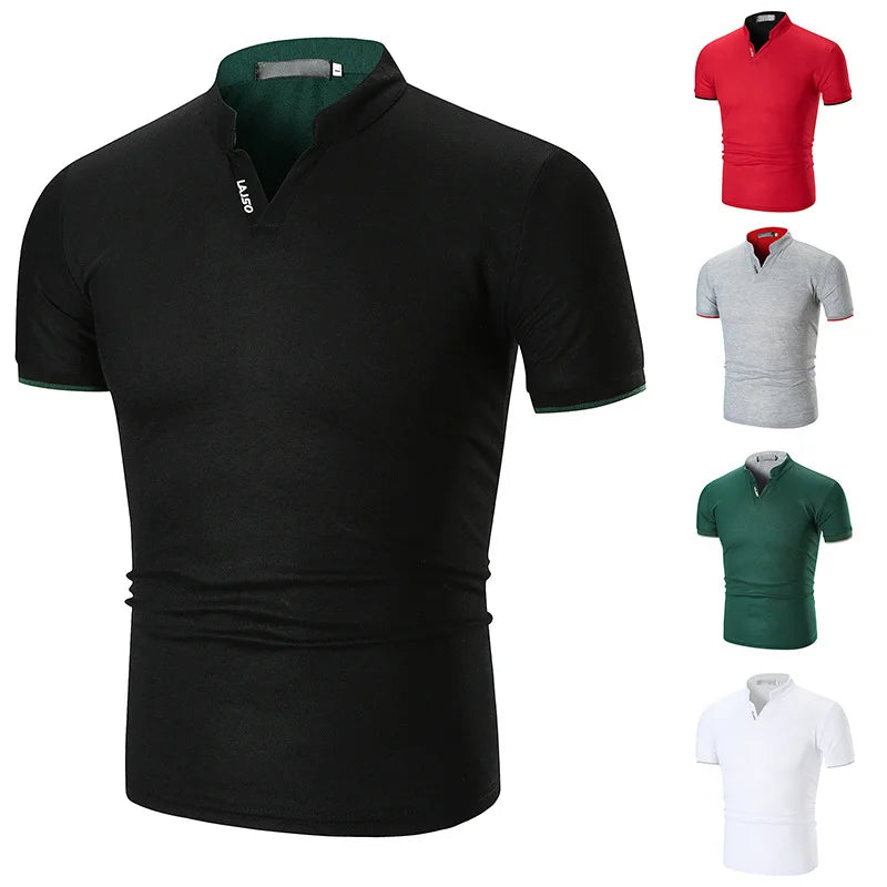 Men's Summer Casual Tee Top Shirt Short T-shirts Men Slim Solid T Shirt Men