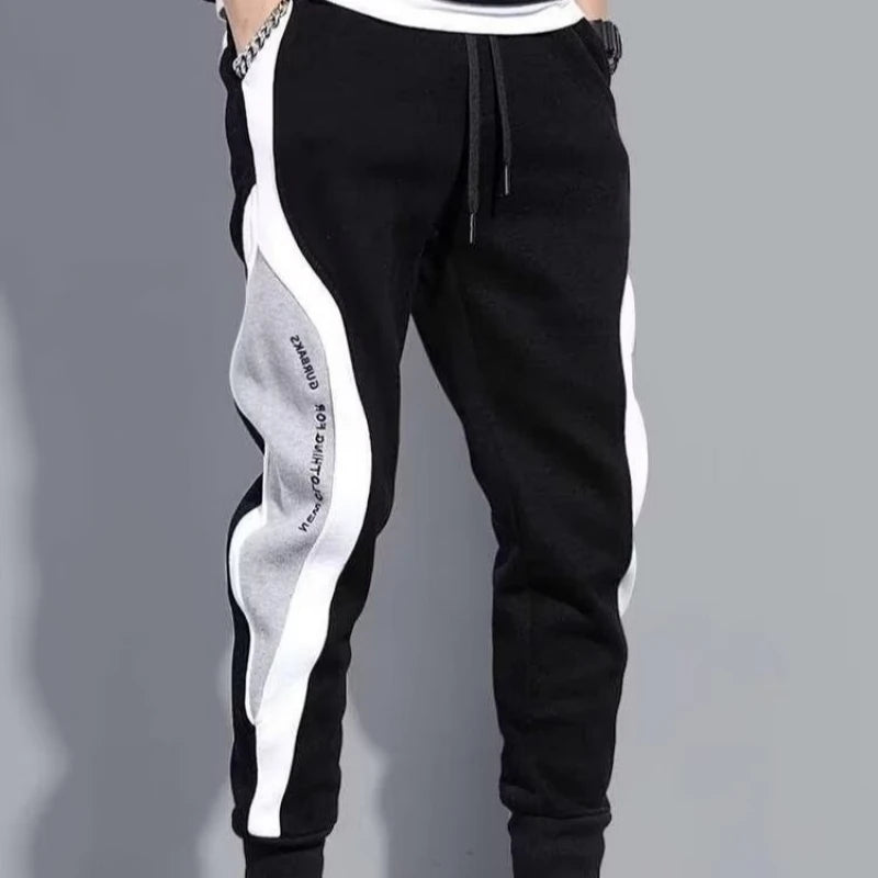 Men Black Pants Hip Hop Drawstring Jogger Fashion