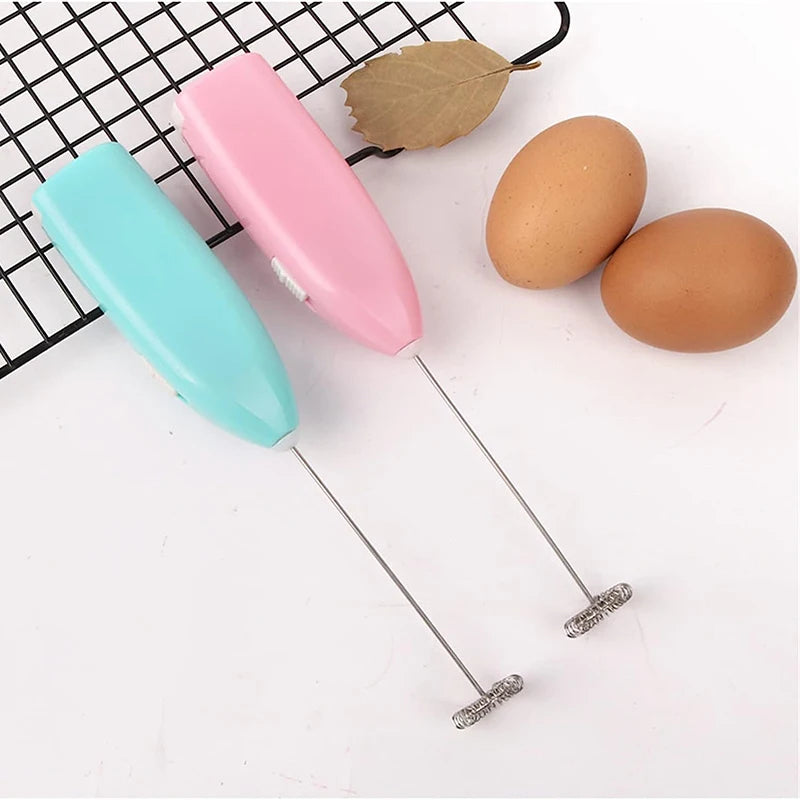 Handheld Electric Egg Beater Mini Battery Powered Milk Frother Coffee Drink Mixer Milk Foamer Kitchen Tools