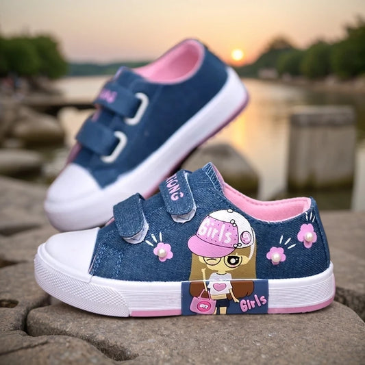 Children's Canvas Shoes Soft Bottom Fashion Kids Casual Sports Running Shoe Non-slip Breathable Toddler Flat Sneakers