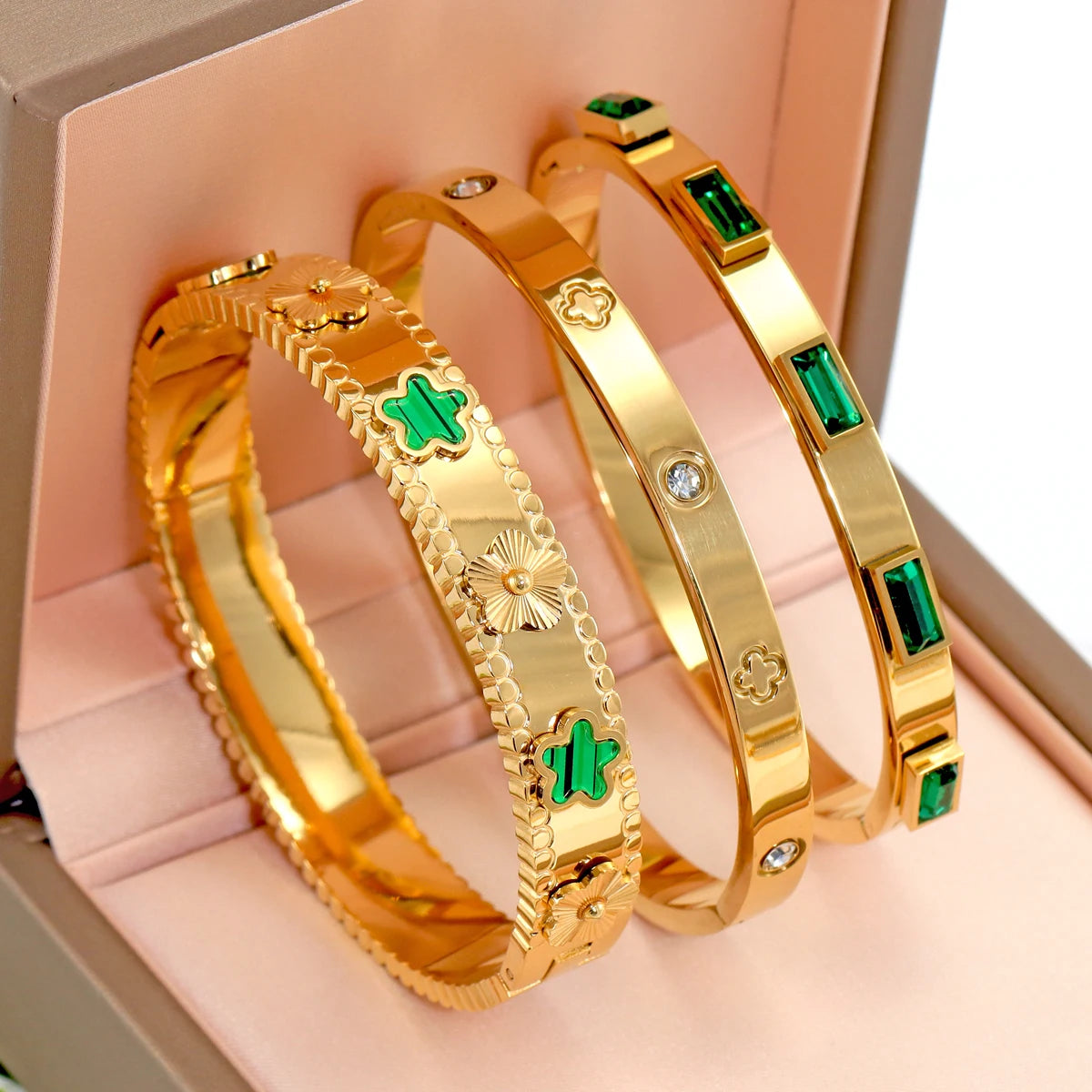 3pcs/Set European And American Fashion Stainless Steel Bracelet For Women