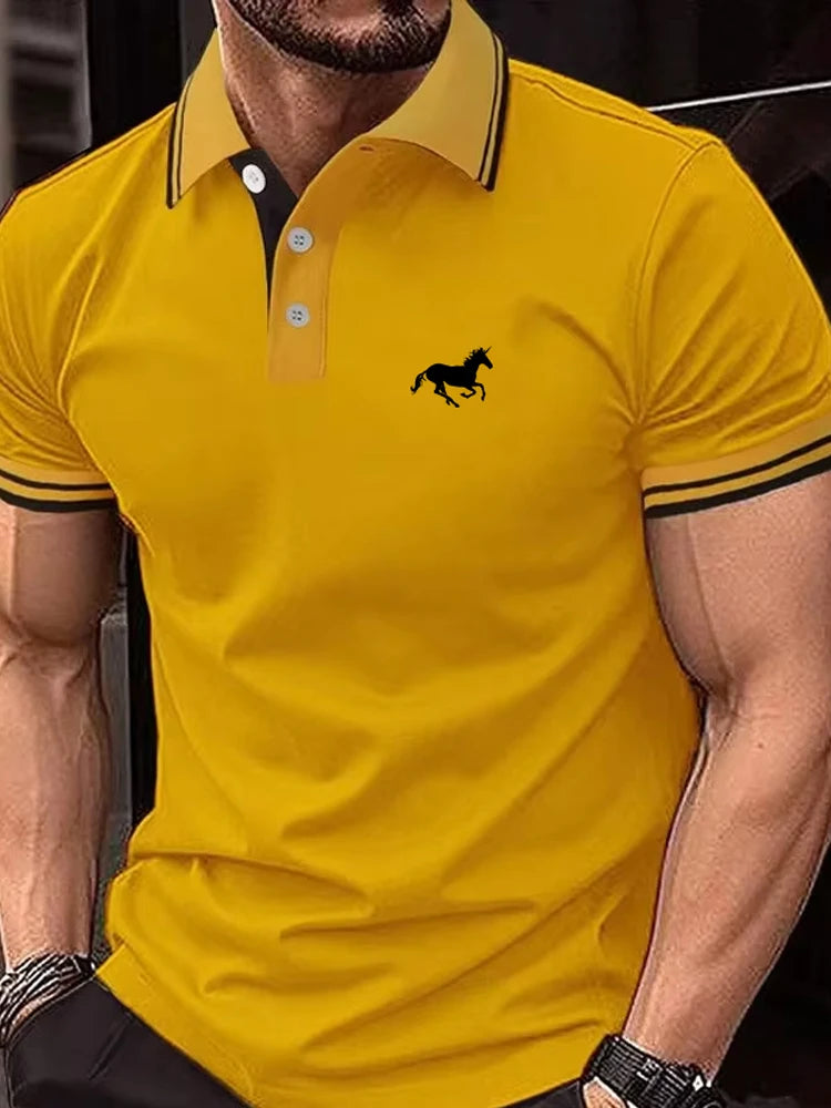 New Men's T-shirt Classic Short sleeved Polo Shirt Summer Top Casual.