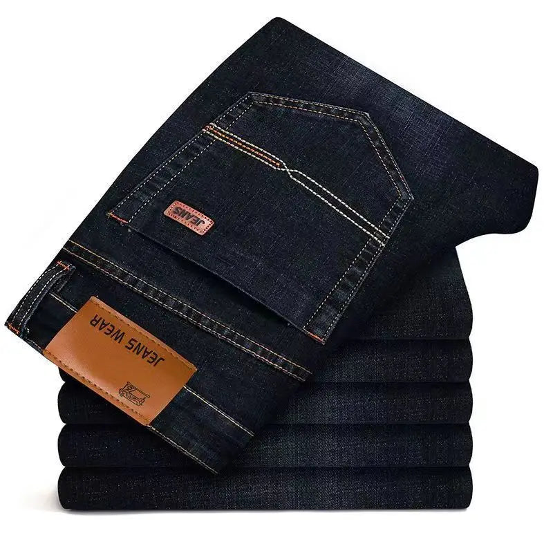 New Men Stretch Jeans Male Classic Elasticity Business jeans Denim pants