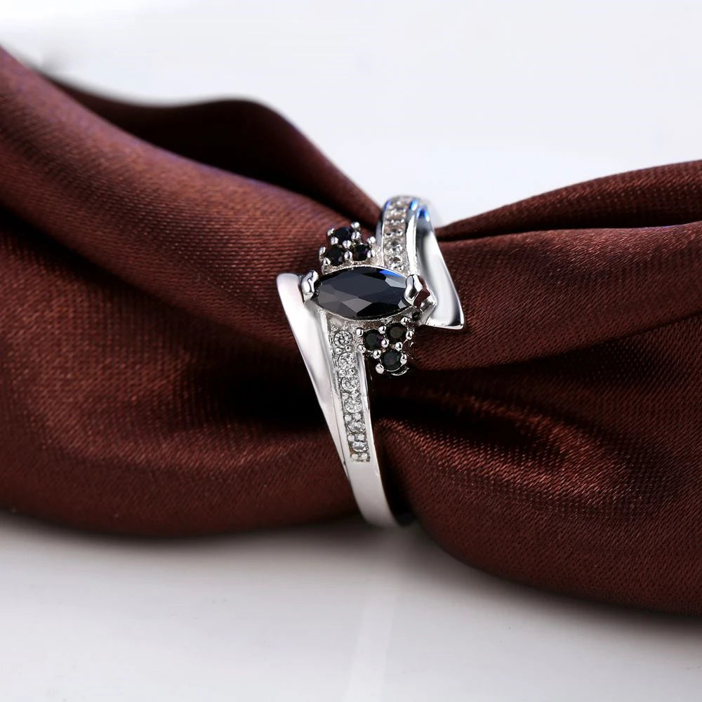 925 Sterling Silver Color Engagement Ring Fashion