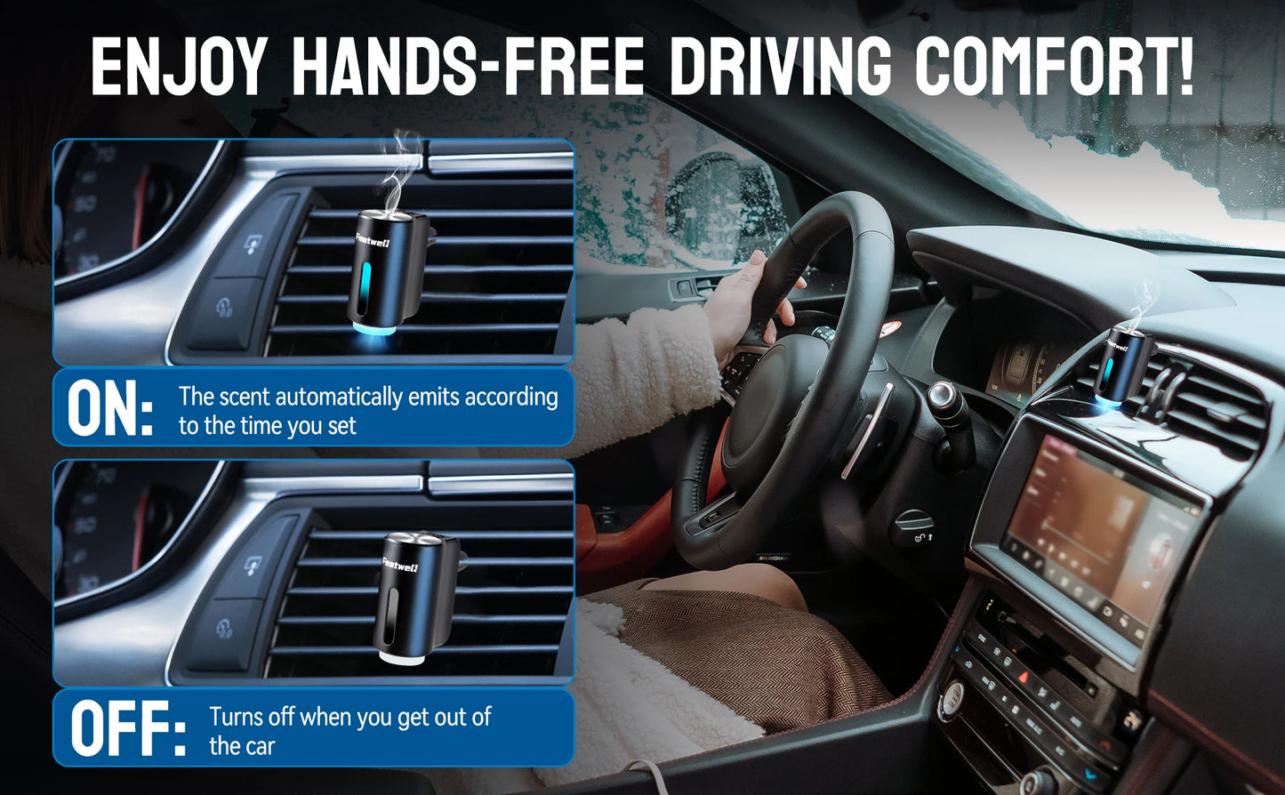 Smart Car Air Freshener Diffuser, 3pcs Essential Oil.