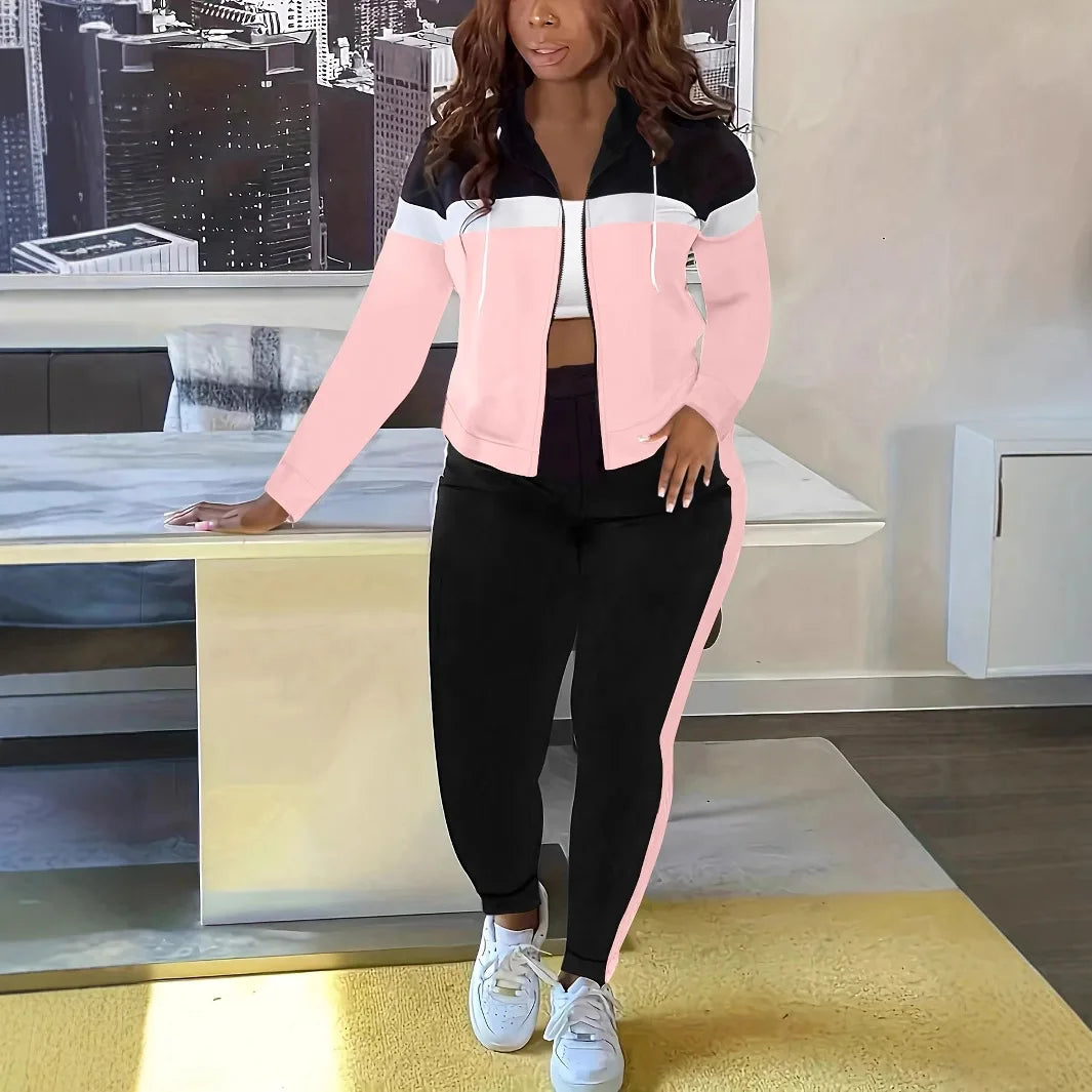 Pant Set Women Two Piece Sets Hooded Matching Sets Jogger Y2k Sweatshirts Coats Long Pants