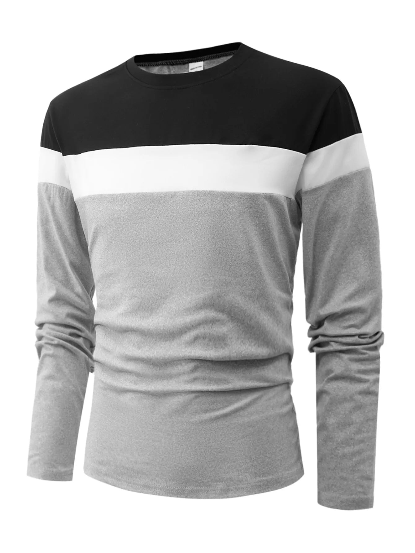 New Men's Casual Round Neck Long Sleeved T-shirt casual tops