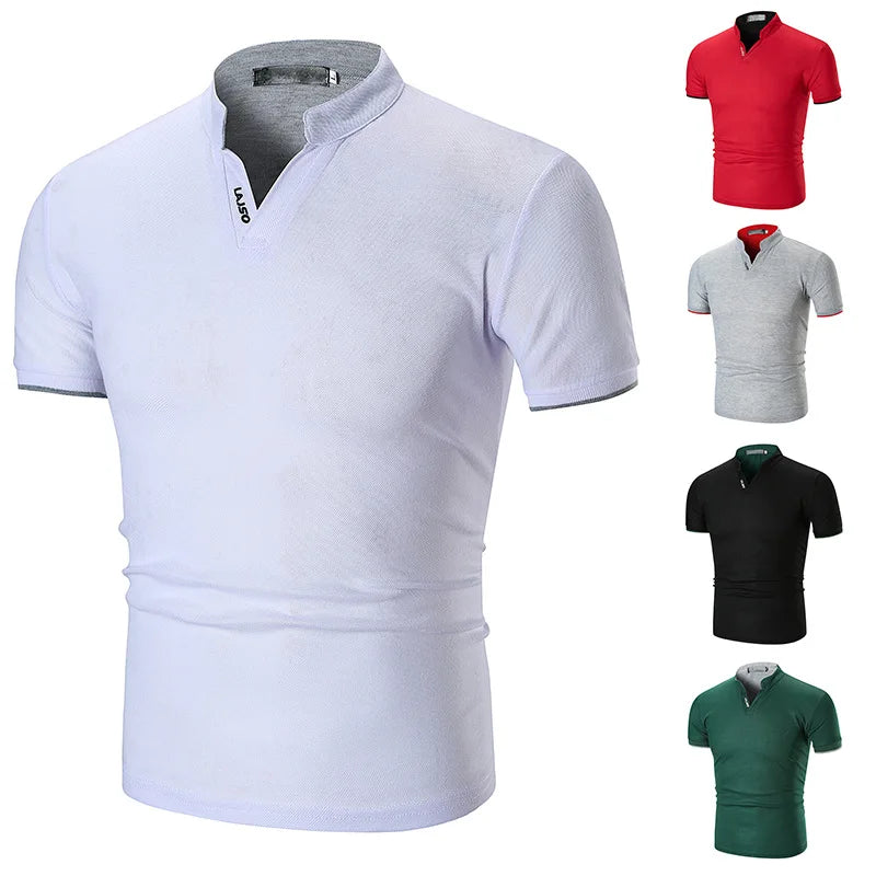 Men's Summer Casual Tee Top Shirt Short T-shirts Men Slim Solid T Shirt Men