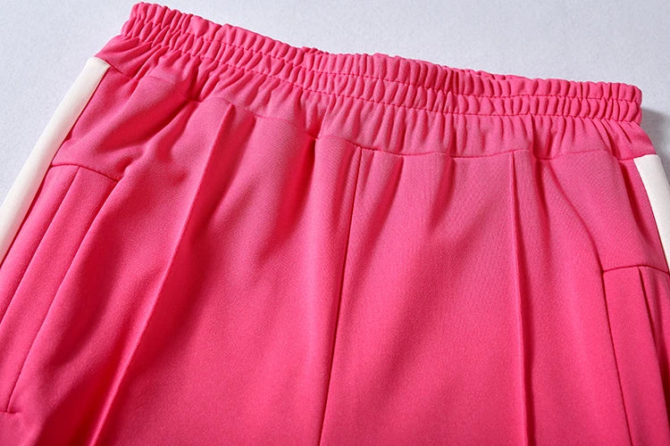 2024 European and American Women's Fashion Letter Embroidered Zipper Sports Two-piece Set