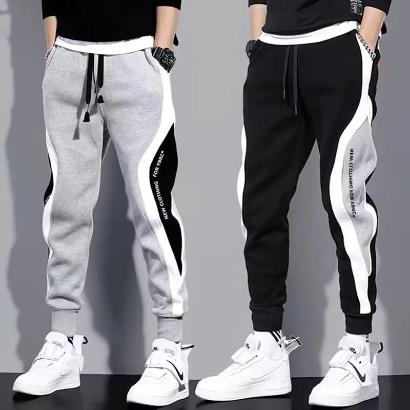 Men Black Pants Hip Hop Drawstring Jogger Fashion