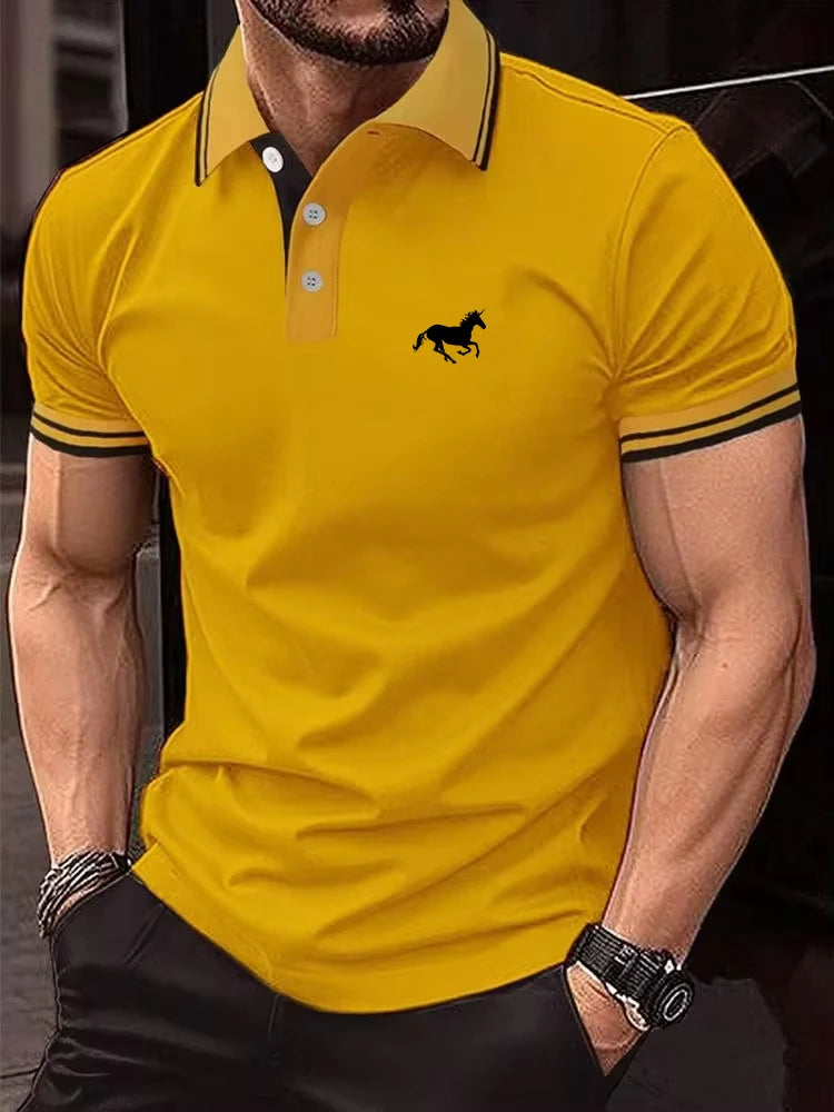 New Men's T-shirt Classic Short sleeved Polo Shirt Summer Top Casual.
