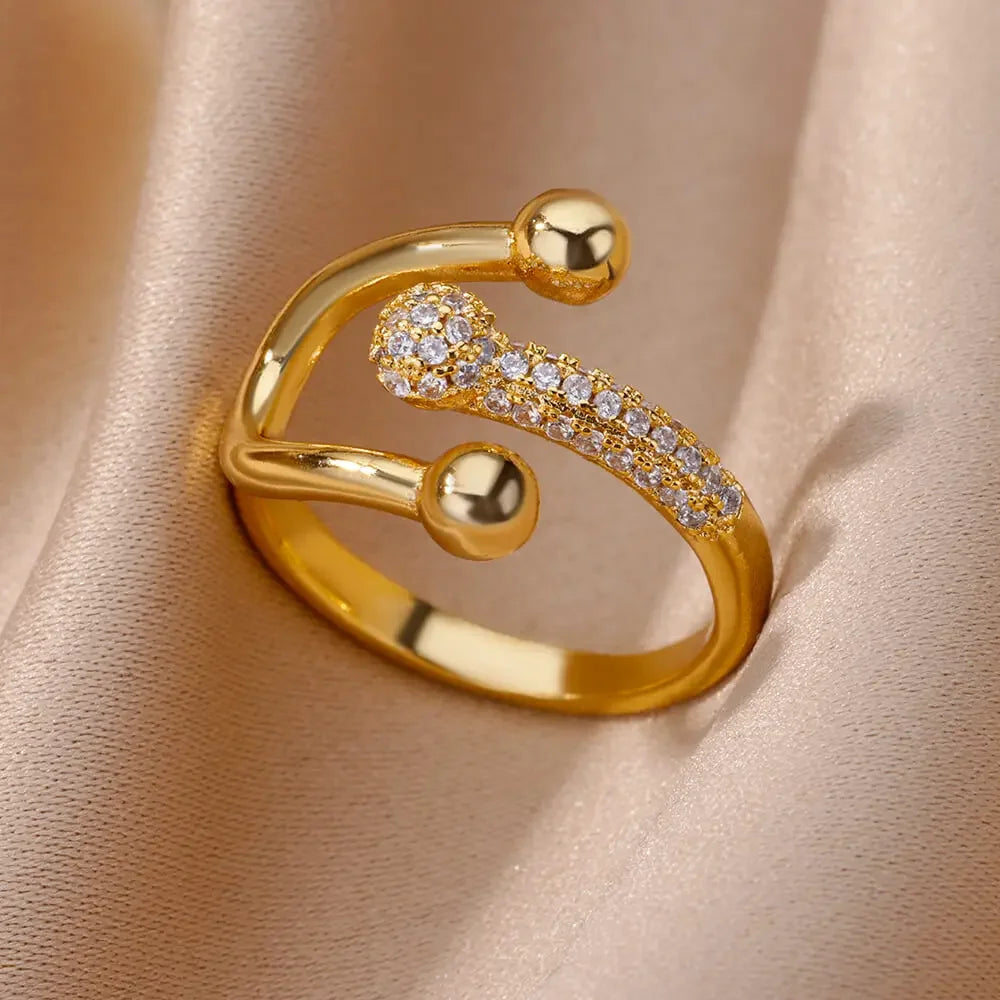 Shape Rings For Women Gold Plated Stainless Steel