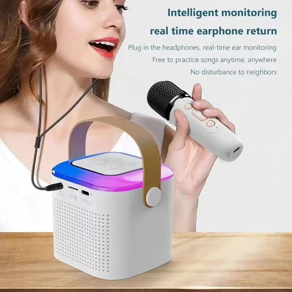 Karaoke Portable Wireless Bluetooth Speaker With Microphone Machine Caixa De Som Mini Lamp Sound Box Music Small Column Bocina