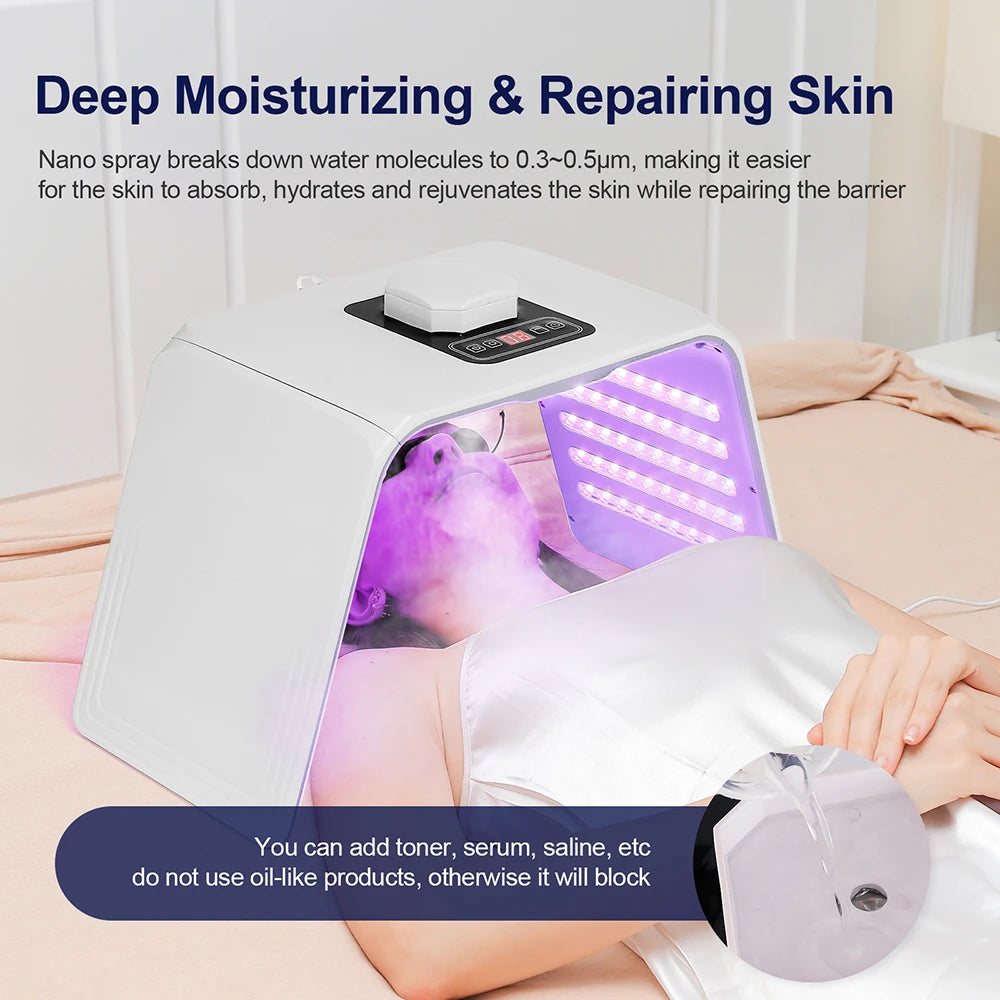 7 Colors LED Mask Nano Water Sprayer PDT Skin Rejuvenation Moisturizing Facial Body Beauty Spa Body Mist