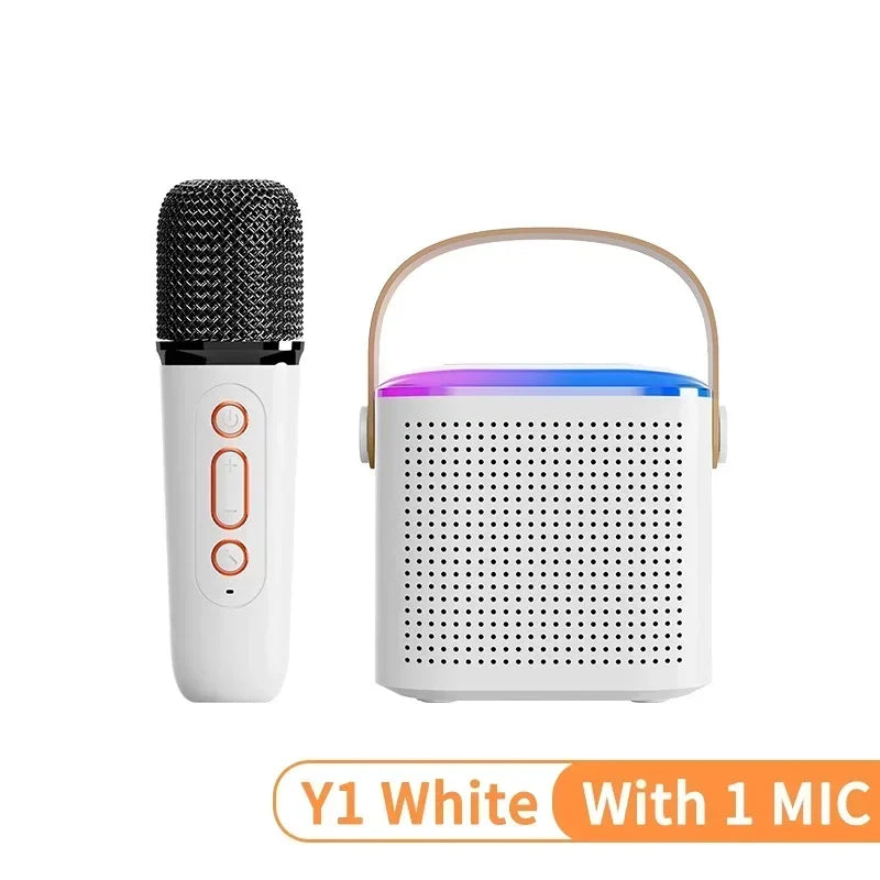 Y1 High Power Karaoke Bluetooth Speaker Portable 360 Stereo Surround Waterproof Wireless Subwoofer with Dual Microphone Boombox