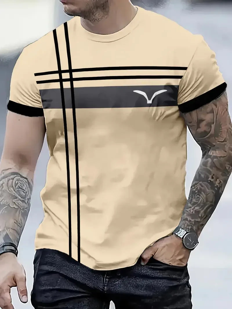 Men's T-shirt Round Neck Short Sleeve Top Male Oversized Clothing