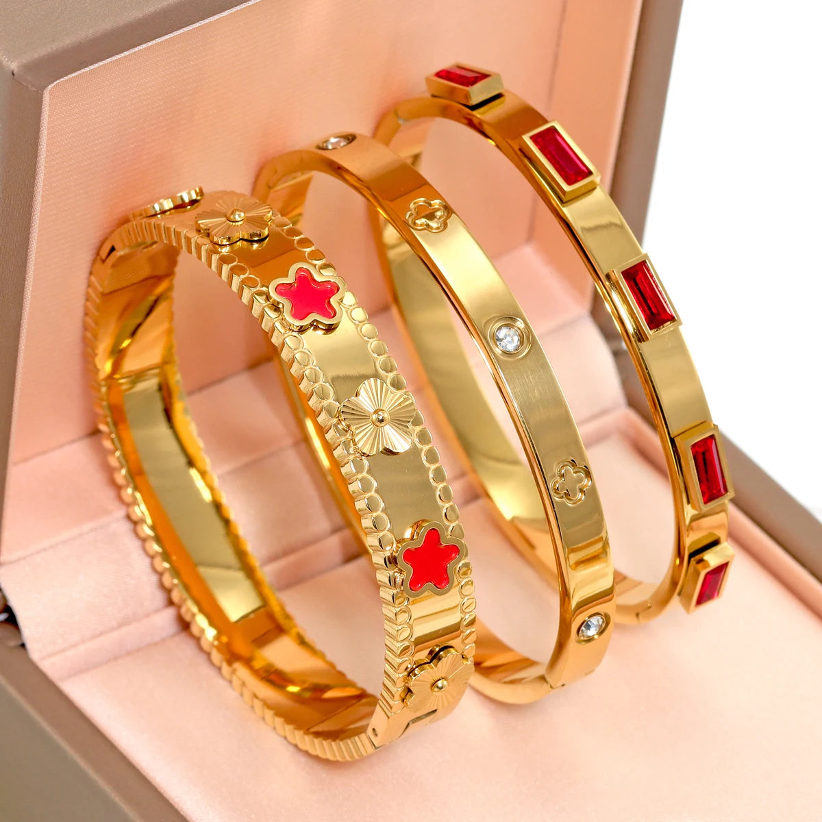 3pcs/Set European And American Fashion Stainless Steel Bracelet For Women