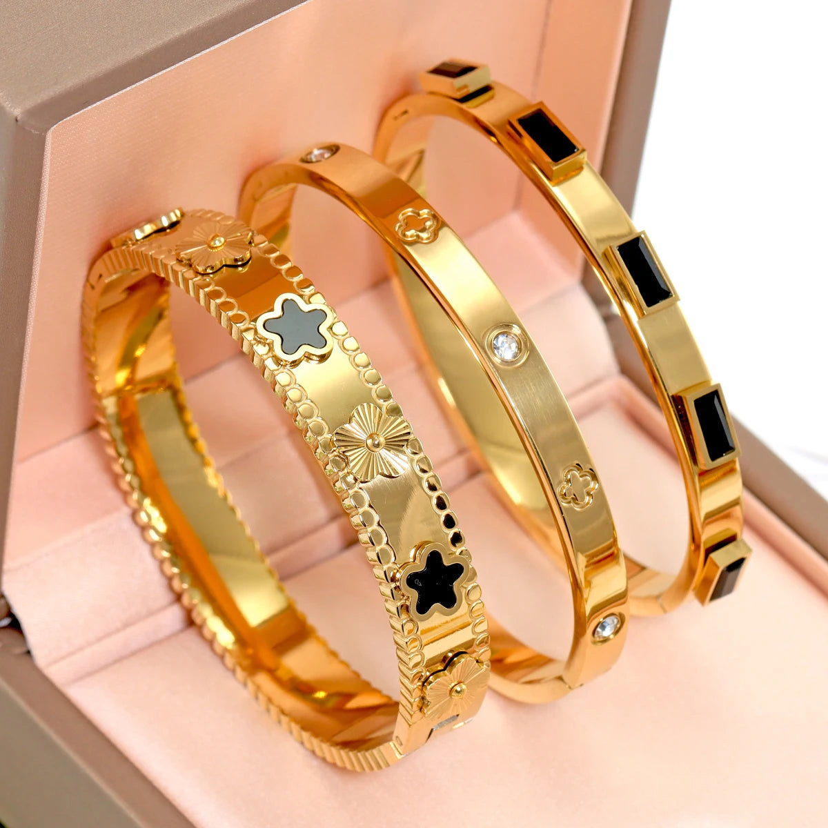 3pcs/Set European And American Fashion Stainless Steel Bracelet For Women