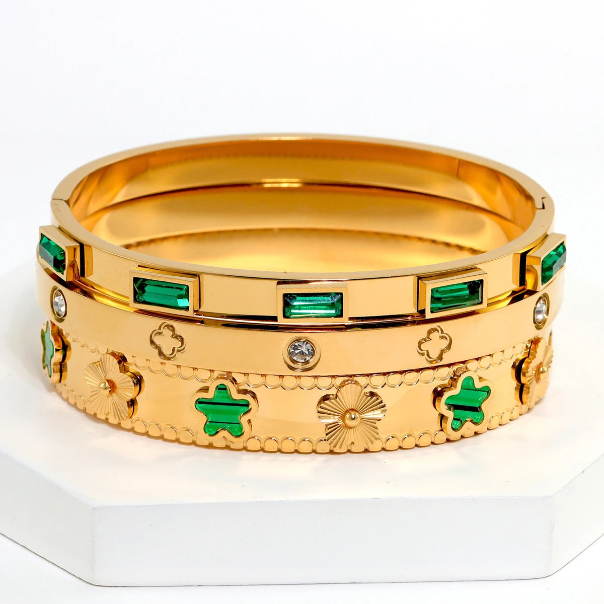 3pcs/Set European And American Fashion Stainless Steel Bracelet For Women