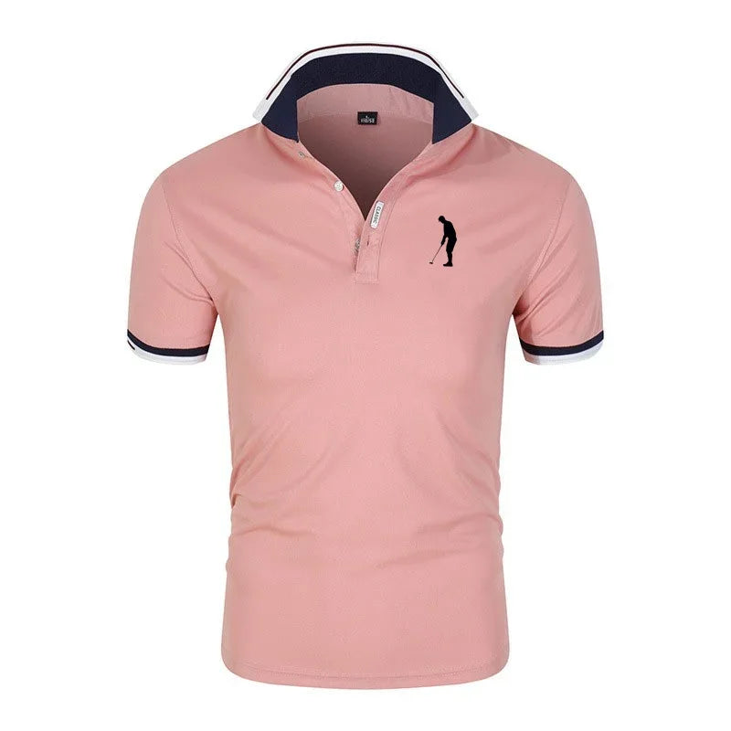 Golf T-shirt for Men Lapel Short Sleeve Breathable POLO Shirt