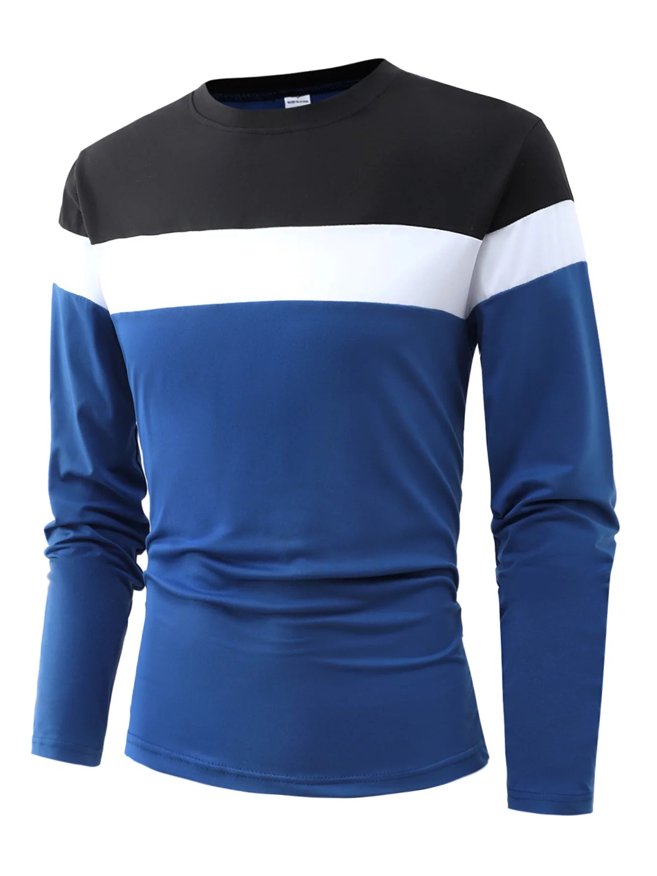 New Men's Casual Round Neck Long Sleeved T-shirt casual tops