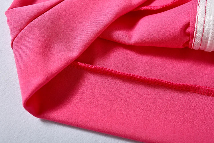 2024 European and American Women's Fashion Letter Embroidered Zipper Sports Two-piece Set