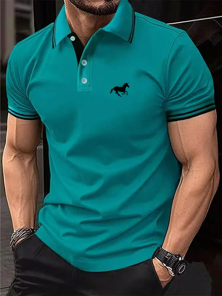 New Men's T-shirt Classic Short sleeved Polo Shirt Summer Top Casual.