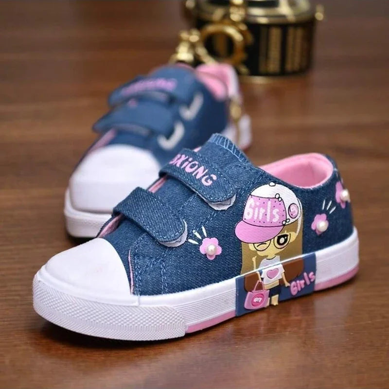 Children's Canvas Shoes Soft Bottom Fashion Kids Casual Sports Running Shoe Non-slip Breathable Toddler Flat Sneakers