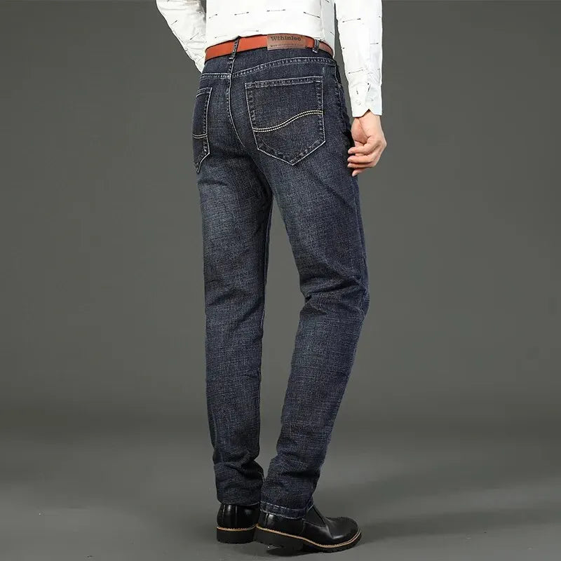Men's Jeans Casual Work Denim Trousers Male Brand Clothing