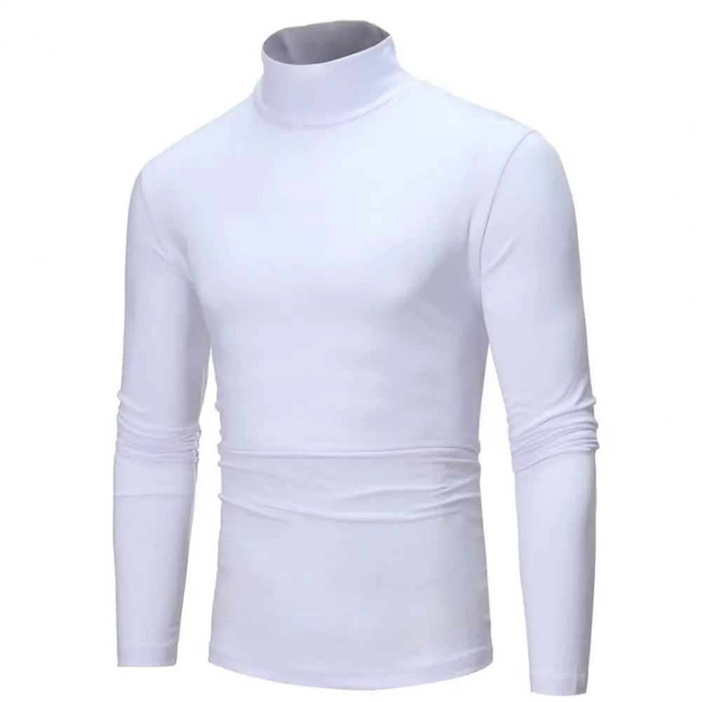 Men's Solid Color Turtleneck T Shirts Male